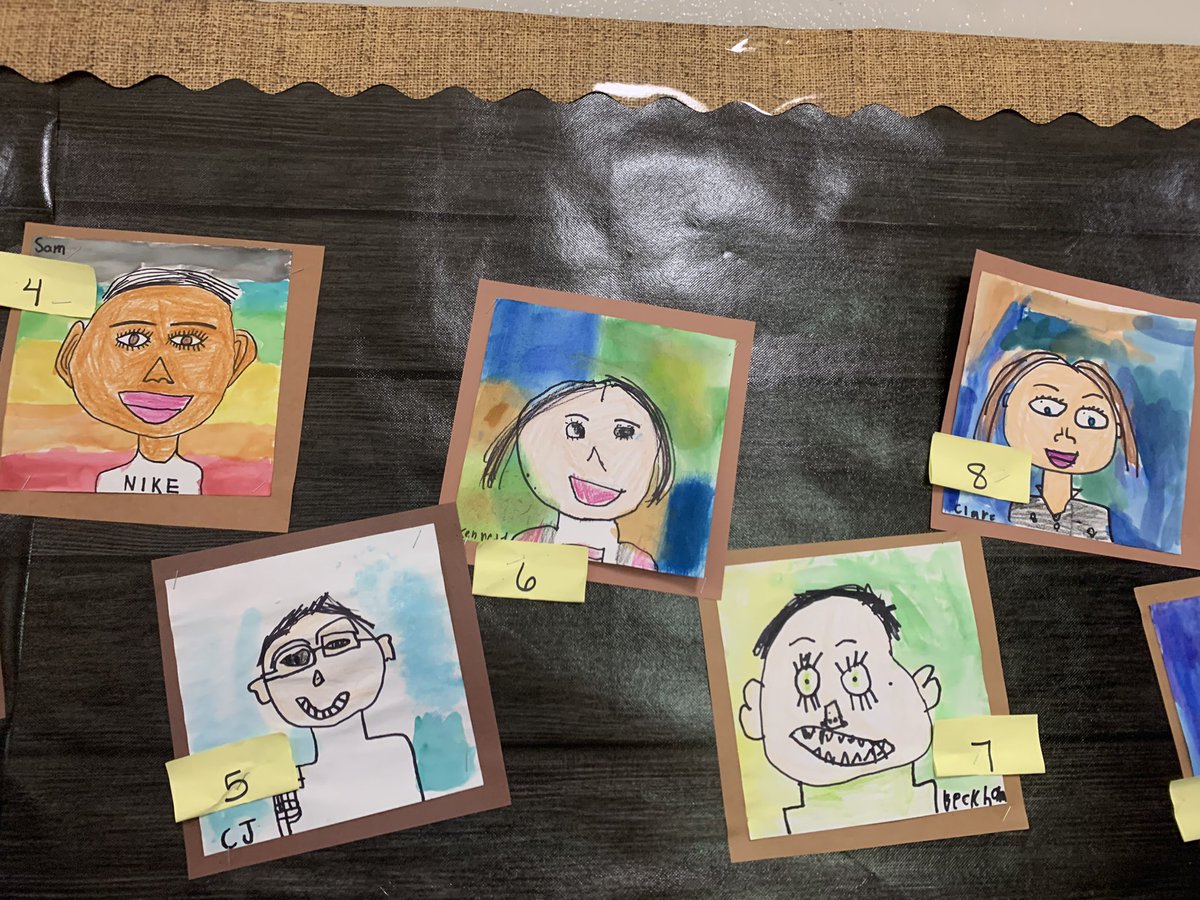 wilson2ndgrade's tweet photo. Families…you’ve been patiently waiting to find out how you did guessing which self portrait was your child’s.  😀 Here’s the reveal!  #WEareLakota
#WeChooseLakota
#NeedtoSucceedCECS
#Creeksidetweet https://t.co/lme8q7q2gN