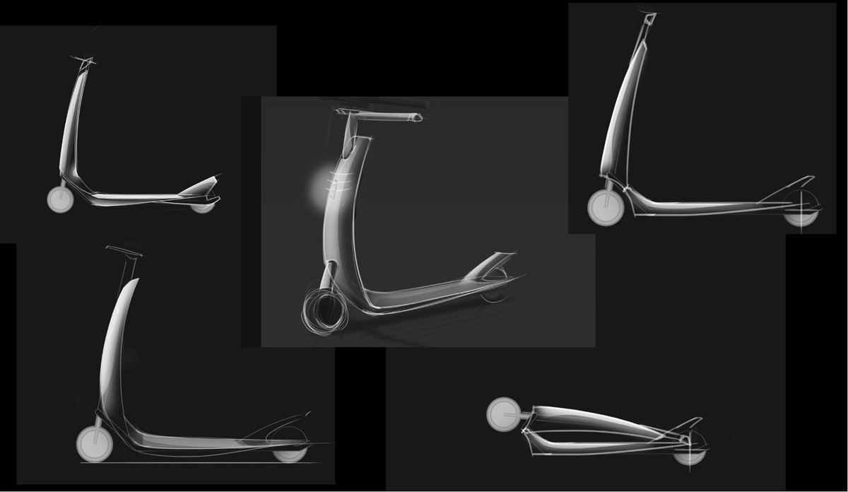 Some early concepts from 2020 when we set out to make our own cool e-scooters... 
We then took a problem-focussed pivot to tackle safety head on... with our AI-based Advanced Rider Assist System (ARAS) for #micromobility devices. Watch this space! #RideSafe #AI <a href="/MicromobilityCo/">Micromobility</a>