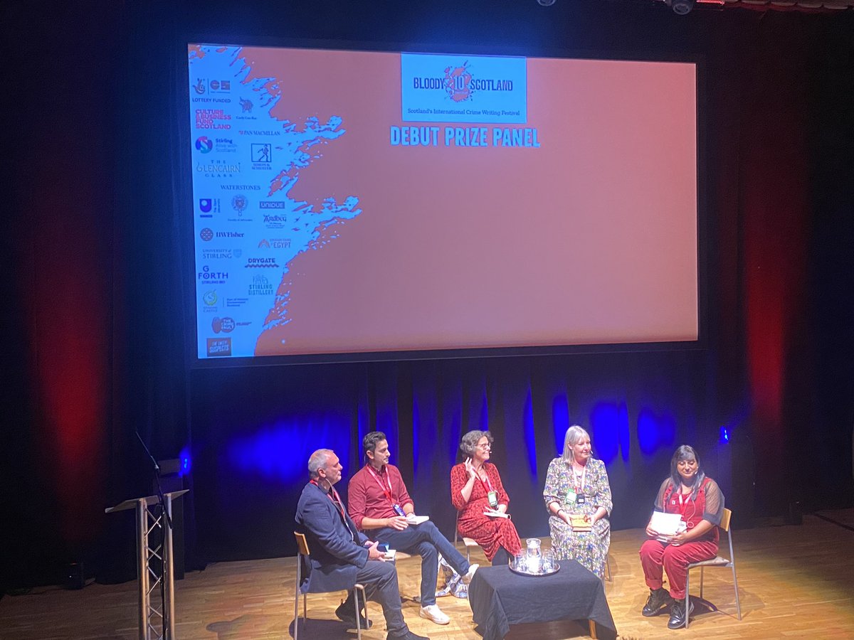 LauraWallaceEd's tweet photo. Great panel discussion tonight for Debut Crime Book Prize @BloodyScotland good luck to the shortlisters!! Exciting!! 😊 https://t.co/owb2agzIJ0
