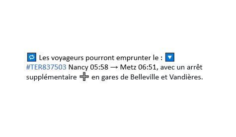 TERNancyMetzLux's tweet photo. 🎙️ #InfoTrafic
 
📢 Votre #TER837501 Nancy 05:28 → Metz 06:21 sera supprimé ❌ demain, en raison de difficultés d'exploitation ne nous permettant pas de faire circuler votre train. https://t.co/WqnynAQx6x