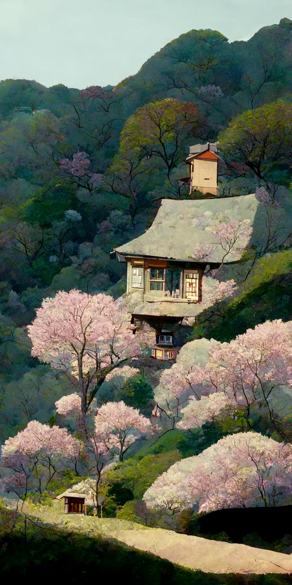 JpStar25's tweet photo. Cherry Blossom Solitude 🌸🌸

My second mint from Tenshu collection
#japanesevillage #AIart #tezosnft https://t.co/5miJgJho2M