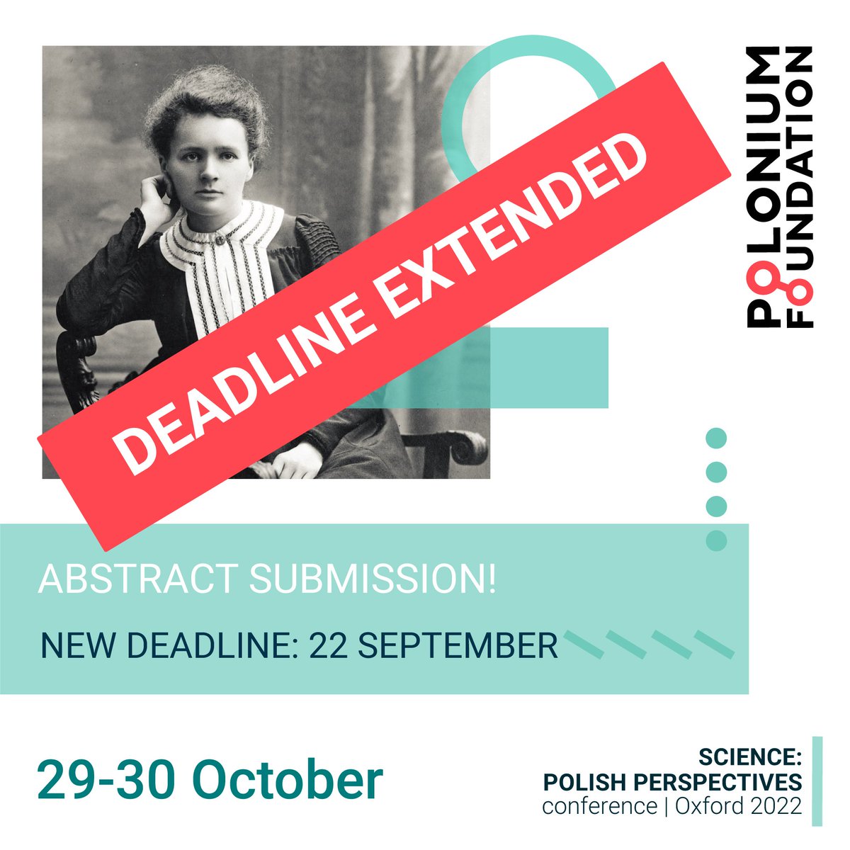 Attention please!
We are extending the submission deadline for abstracts for the SPP by one week🗓️
Additionally, we were awarded funding for travel grants and half-priced registration which is available to our speakers and poster presenters💷🥳
Apply here: poloniumfoundation.typeform.com/to/I6BgxL6m