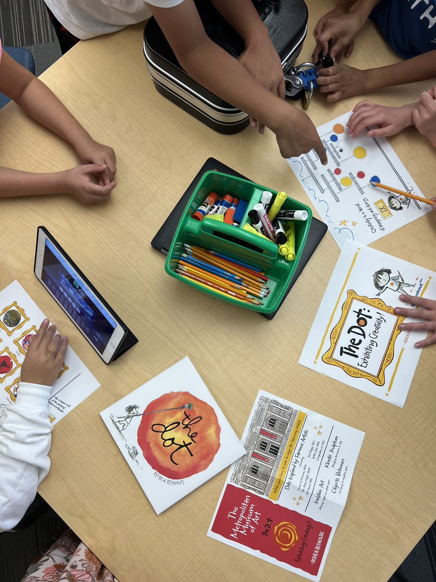 Is there a better way to celebrate #InternationalDotDay than with a <a href="/breakoutEDU/">Breakout EDU</a>? Love the collaboration! We are making our marks! #WSEgamechangers