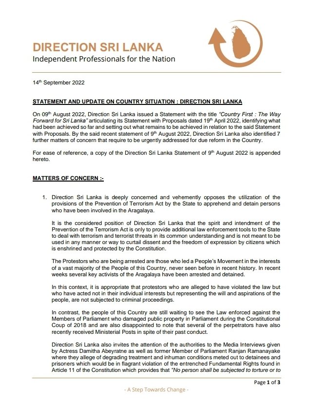 DirectionsSL's tweet photo. Our Matters of Concern and what we will work towards...
#DirectionSriLanka #ProfessionalsSL https://t.co/fnETpkk7a7