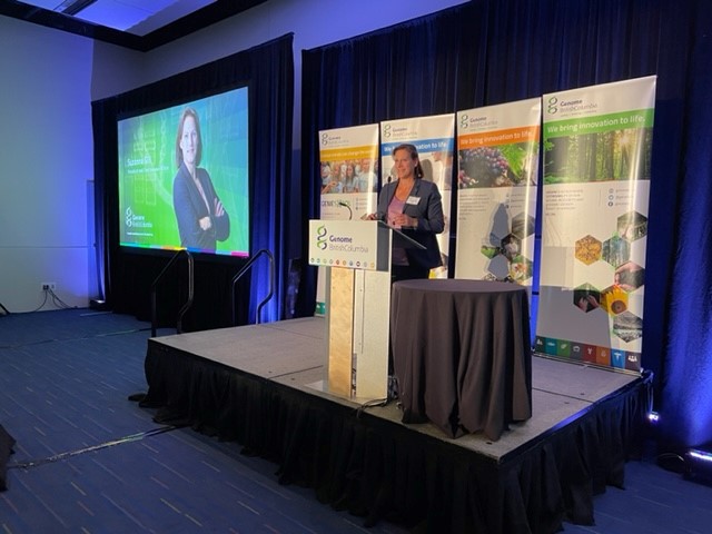 GenomeBC's tweet photo. It's time. Our newly minted CEO and President of @GenomeBC is kicking things off and proving the history of Don Rix Distinguished Keynote Address.

#DRDK2022 https://t.co/0UlmSIKXHN