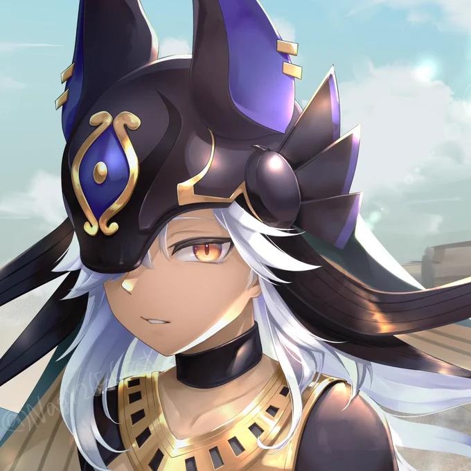 アイコン用にモソモソしたお迎えしたら細かいとこじっくり見てちゃんと描くんだ(っ `-' c)マッ#cyno #セノ #Genshinimpact #原神 