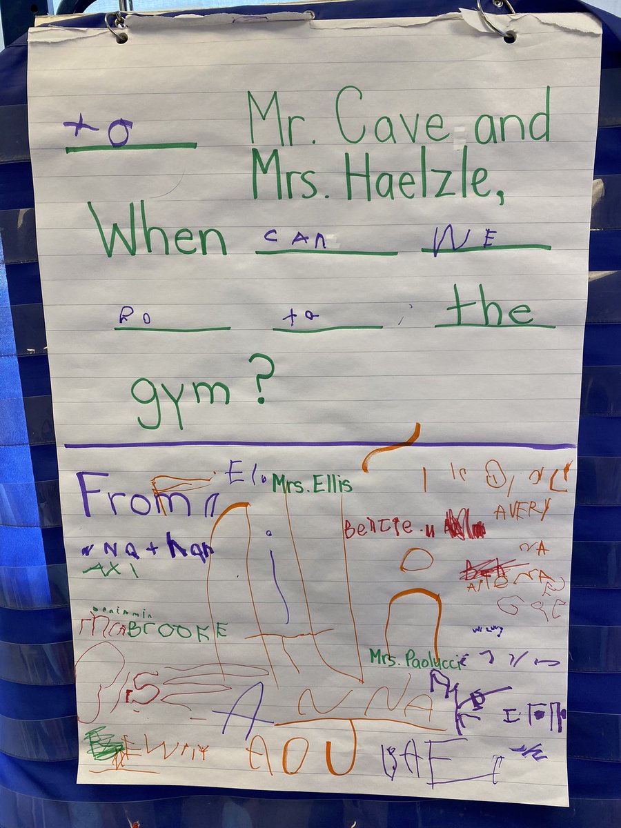 Organizing a whole schools schedule is a ton of work! When a student asks “When can we go to the gym?” We write a letter asking our admin team. We look forward to delivering this note tomorrow. No rush for an answer! We loved this authentic and meaningful moment to write ✍️💛