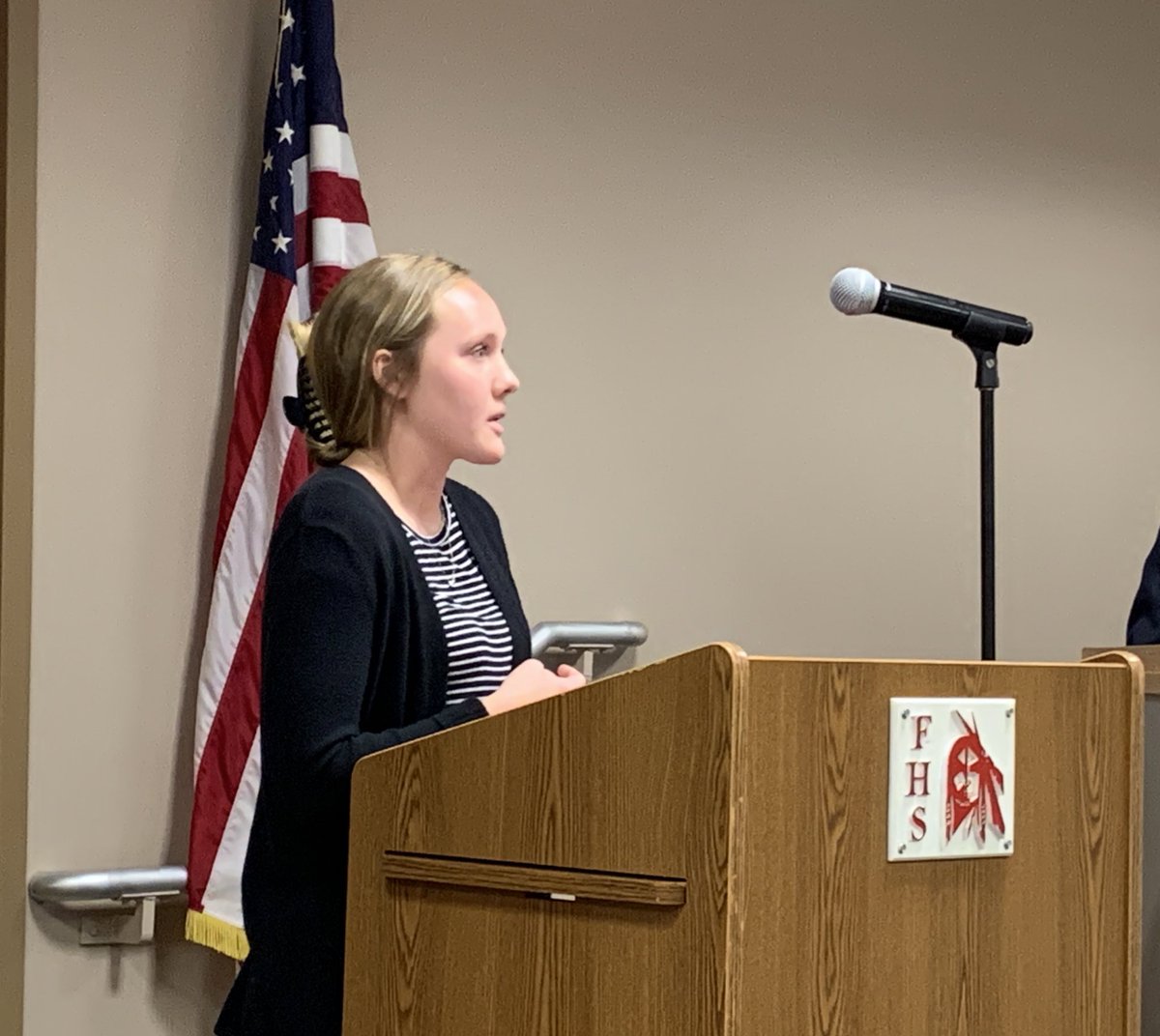 FCSDNews's tweet photo. Thanks @FCSDAcademy for highlighting your program at tonight’s BOE meeting. Admins Kyle Jamison &amp; Chrissy Zboril, Liaison Morgan Gardner &amp; EA Robyn Anderson detailed services for students. Freshman Kayne Obie shared the positive impact the program has had on his ability to learn. https://t.co/PLZxwePg5J