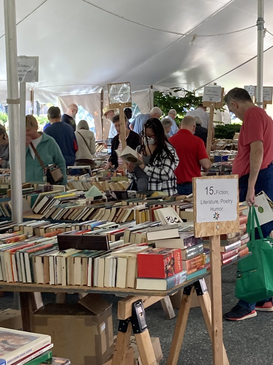 Thank you to everyone who came out for day one of our Bookworm Frolic. We were thrilled to see so many members of the community join us! The tent opens back up tomorrow at 9am. Come out and find your next favorite book.