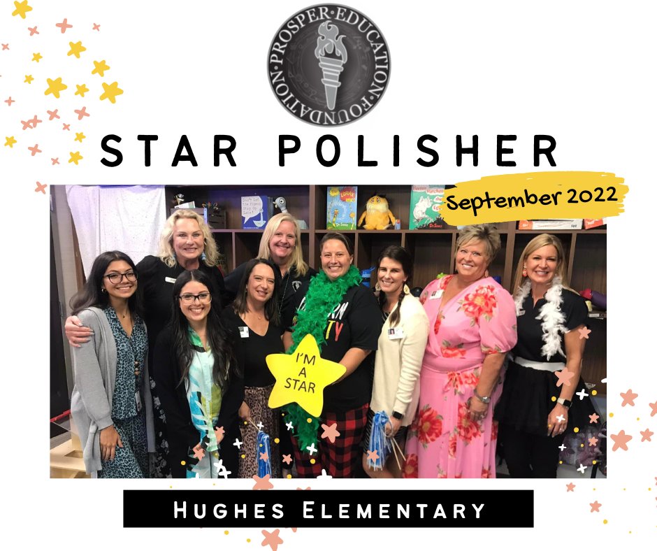 ProsperEdFound's tweet photo. Ms. Saladini is shining her light as @hugheselem's September Star Polisher! Congratulations and thank you for all you do for your students! #StarPolisher #HughesElementary #ProsperProud https://t.co/xFCejIUJPp