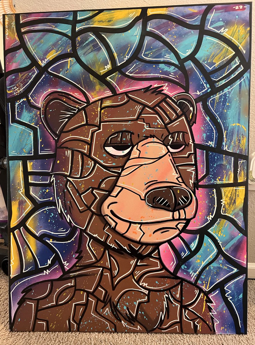 GotrillaGorilla's tweet photo. Big thanks to @rocsolmiami for creating this dope painting of my @okaybears 👌🏼 can’t wait to hang this up https://t.co/nQ65qREKHI