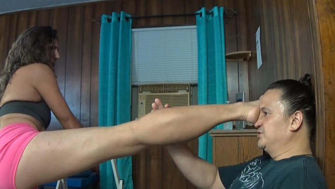 I wanted Catori Paddock to kick me in my face using her strong shapely calves.  As her feet pressed up