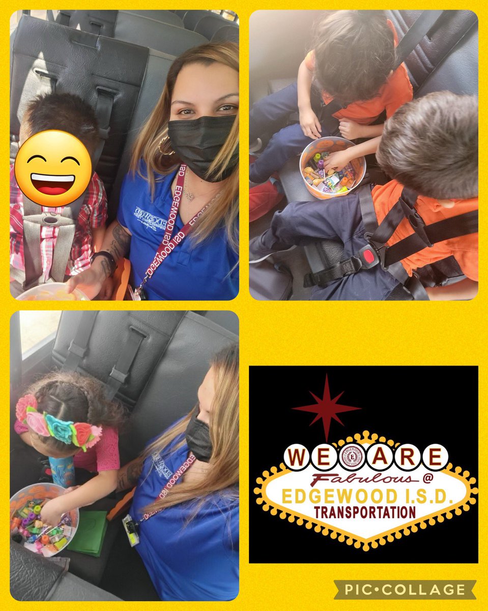 EISD_Transport's tweet photo. Shout out to our new aide-to-driver Linda Zamora, not pictured,for implementing a treasure chest reward system for her @JOSECARDENASECC students!TY Kira Perez,a new bus aide pictured here, for being a great help & supporter! #WeSeeYou #GoTeam #ModelWhatYouExpect @DrH_OnTheEdge https://t.co/I0tNWH8bfM