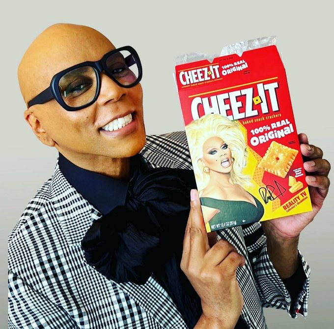 RuPaul graces the CheezIt box in celebration of reality TV Calling