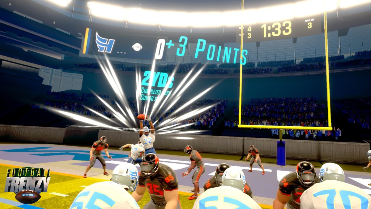 Football Frenzy™ dynamically scales based on player performance, so they always feel like champs. It's intuitive and easy to play but takes skill to master, challenging players to stay longer to play again and again. ORDER NOW sales@vrstudios.com or visit bit.ly/3B9KryI