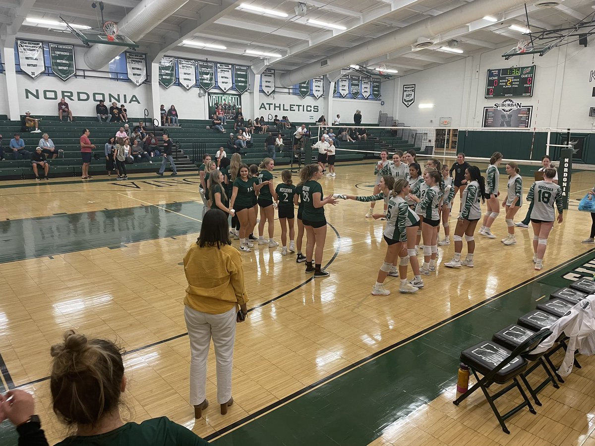 JessyArcher's tweet photo. Varsity girls recognized both the middle school teams tonight after the first set! The future of NHS volleyball is very bright!!! https://t.co/AU0ueI4MQ4