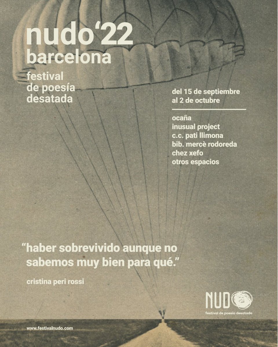 Isabelverdu's tweet photo. Ya se ha inaugurado el maravilloso festival independiente de poesía de Barcelona @nudofestival. No os lo perdáis, enamorados de la poesía. Con la entusiasta @CBerasateguiV y @Eliaquinones, entre otras y otros. https://t.co/10X7DuMvrR