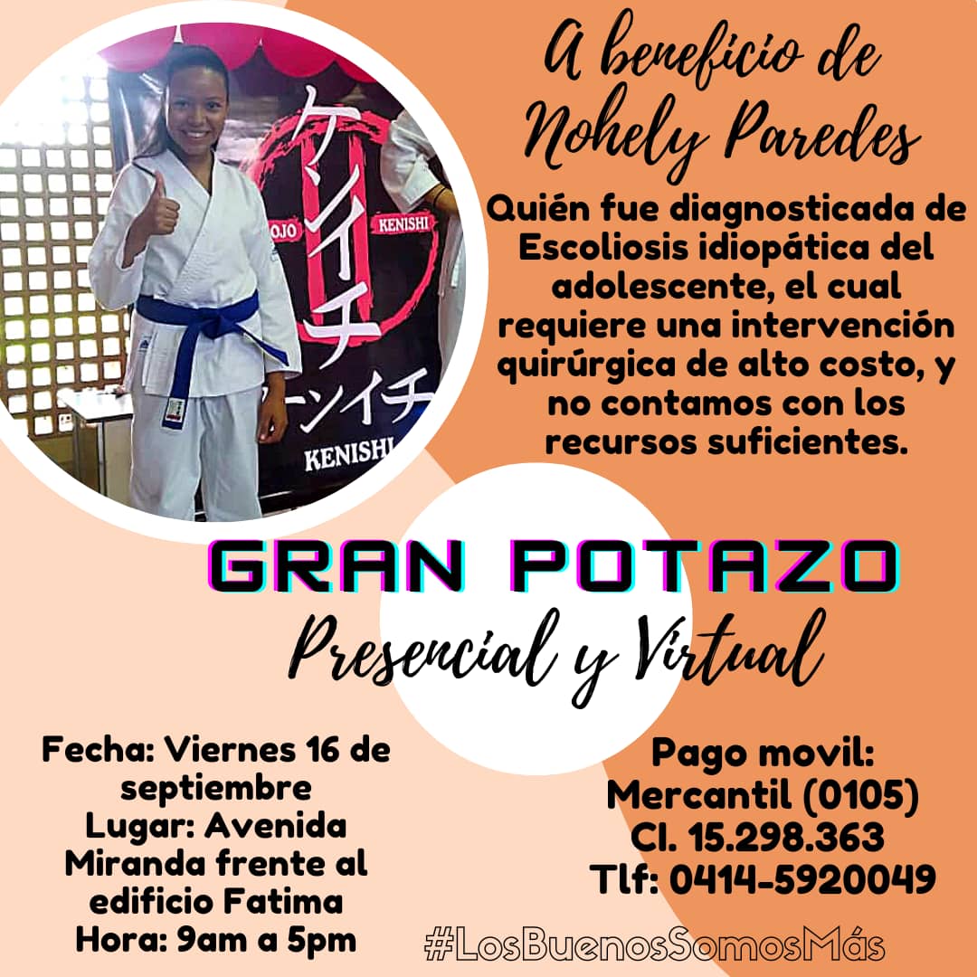 FormadorTecCbit's tweet photo. 💙Apoyemos al Gran Potazo Presencial y Virtual, A Beneficio de Nohely Paredes, hija #TutoraCBIT @Fundabit_Coj  @Fundabit_ Thaide Velázquez ,Diagnosticada Escoliosis Idiomática 

#ApoyemosANohelyParedes 

@NicolasMaduro @_LaAvanzadora @leivi24 @ptcesar @MPPEDUCACION @ze_cojedes https://t.co/eJg9tSX1O9