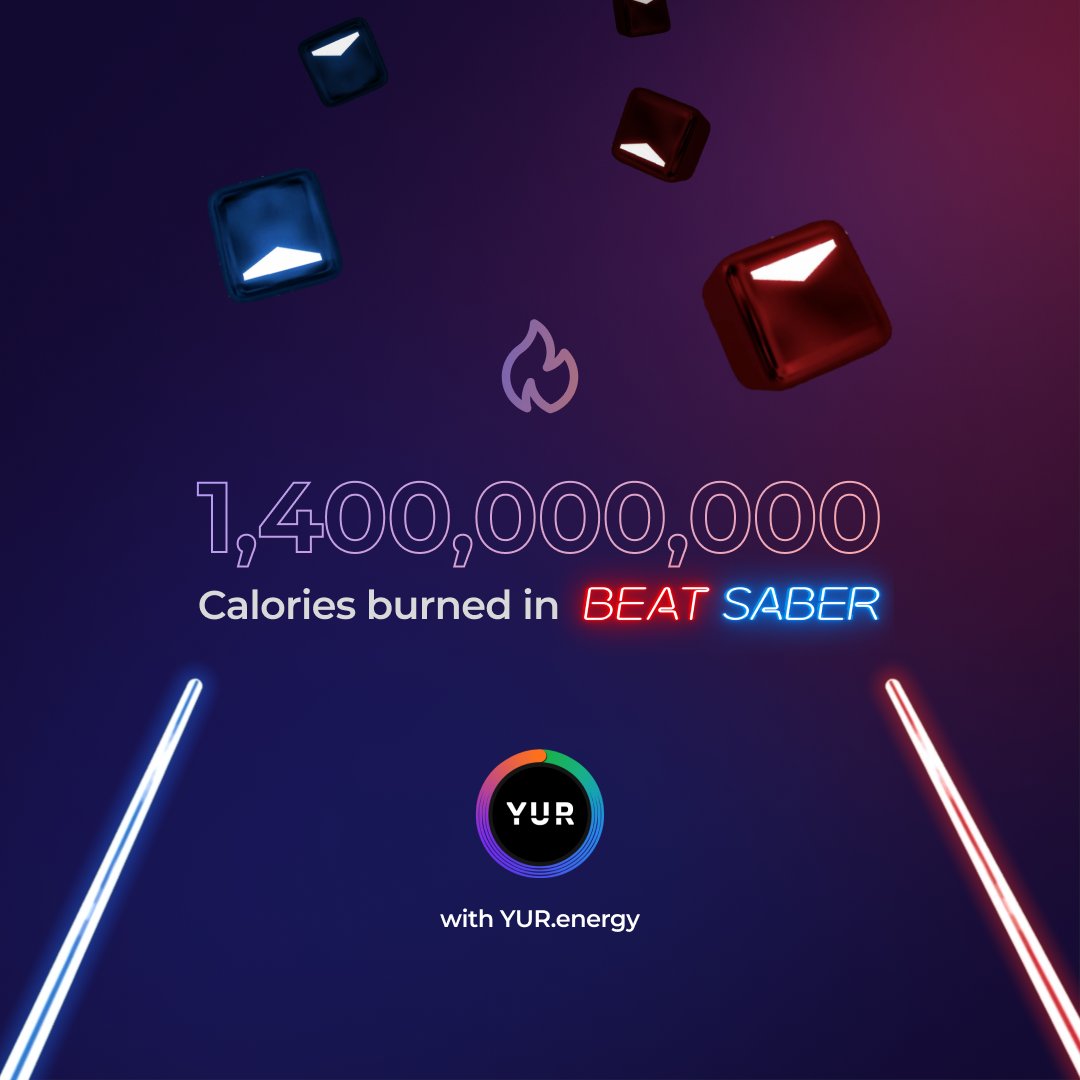 YUR users have burned over 1,400,000,000 calories in <a href="/BeatSaber/">Beat Saber</a>👏 since 2019!

Get fit with our #community at yur.chat💪
Track Your #Fitness Progress @ yur.energy