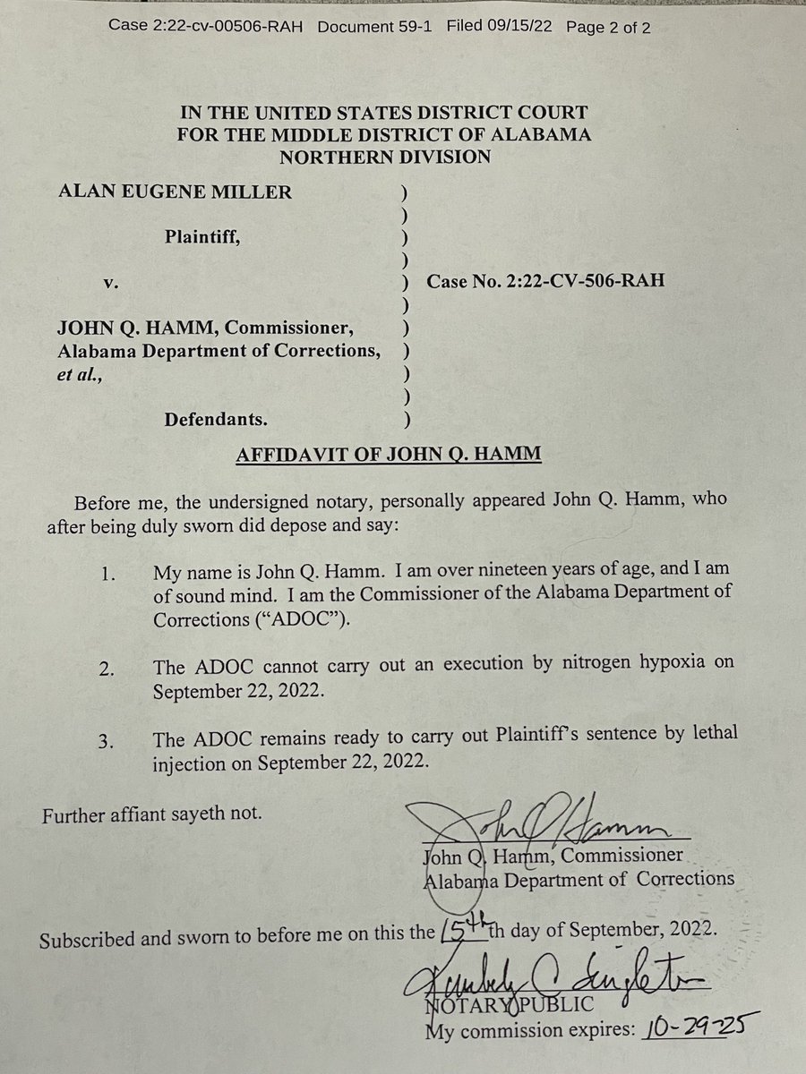 JonPaepckeNews's tweet photo. BREAKING: Alabama says it will not be ready to execute Alan Eugene Miller by nitrogen hypoxia by next Thursday, the night he is set to die. https://t.co/tCIUShpMPW