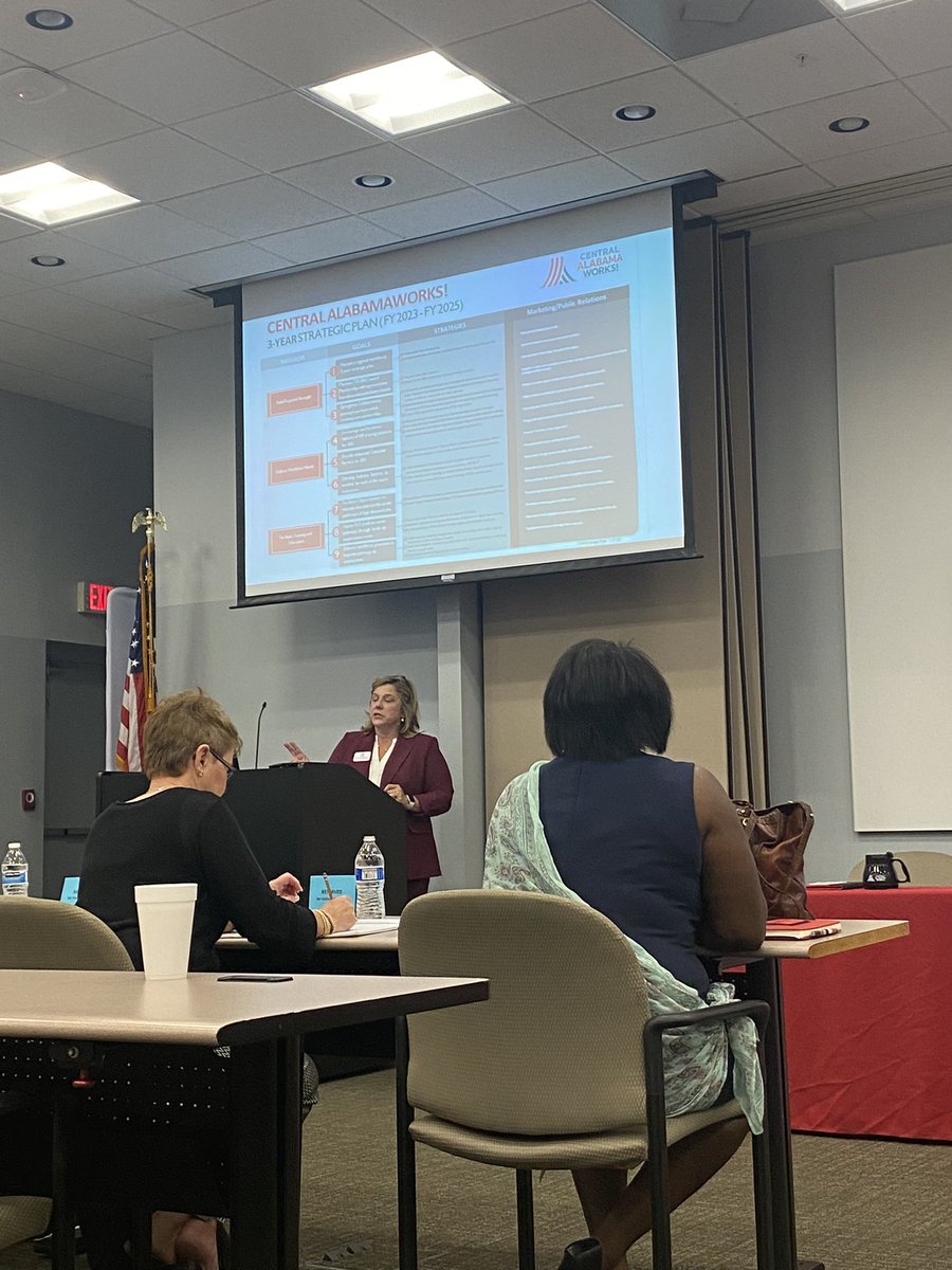 BRmeganreece's tweet photo. #CareerCoachConnect with Region 5 Career Coaches & @centralalworks! Very thankful for this supportive group. We also were treated to join the Regional Workforce Council meeting. Shoutout to #NeptuneTechnology for providing their facility! https://t.co/chVV2X1dpn