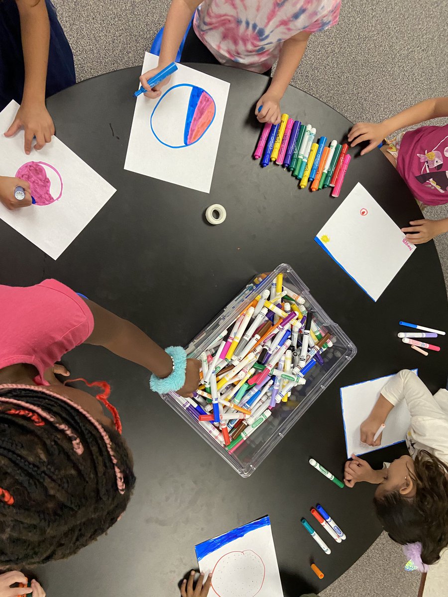 Some amazing 1st grade artists with their dot creations on #dotday!