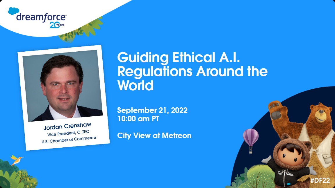 Join me, <a href="/baxterkb/">K</a>,<a href="/RachelMGillum/">Rachel (she/her)</a>, and Gerard de Graff for a panel on "Guiding #Ethical #AI Regulations Around the World" at Dreamforce (#DF22) on September 21! reg.salesforce.com/flow/plus/drea…