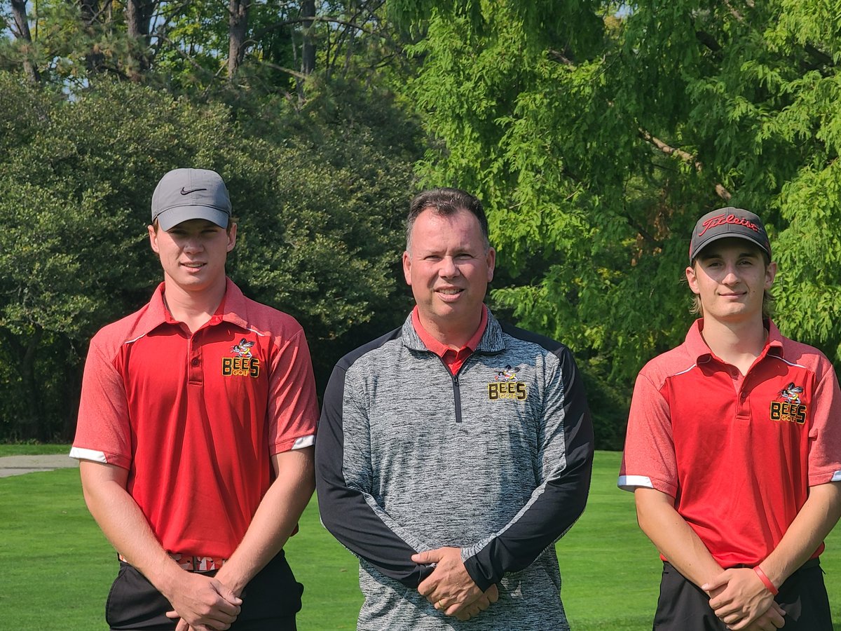 bbhathletics's tweet photo. Congratulations to Jaden and Mark for a tremendous four years as BEES Golfers!  BEE SO very proud, Gentlemen! https://t.co/avMEp625E5