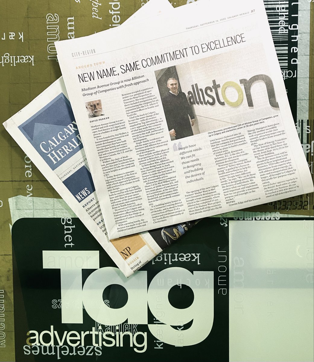 TagAdvertising's tweet photo. Tag in the news… again. We are thrilled and oh so proud to have created the new name, look and brand for ‘alliston at home’. Here is a sneak peek of the brand and link to today’s Herald.

https://t.co/yCf6A7Gndr... 

#advertising #marketing #branding #tag #tagadvertising https://t.co/Cj8ZajM0BT