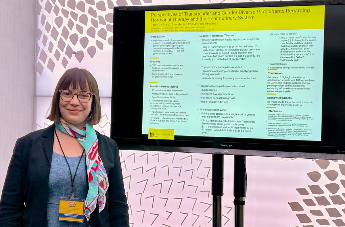 Interesting qualitative study by @PaigeDeRosa about transgender and gender diverse opinions concerning the gu system. We need more gender neutral bathrooms for this group of patients @UIowa_urology @AmyPearlman1