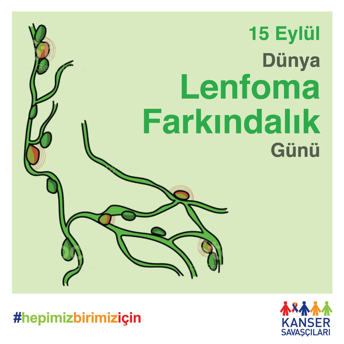 Bugün 15 Eylül Dünya Lenfoma Günü!
#Lenfoma, lenf sisteminde meydana gelen bir kanserdir. Lenf bezlerinde, el ve ayak bileklerinde oluşan şişkinlik, hızlı kilo kaybı, gece terlemeleri, yüksek ateş en önemli belirtileri arasında yer alır. #kankanserleri #BloodCancerAwarenessMonth