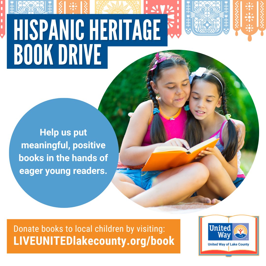 Join us in celebrating and honoring Hispanic/Latinx literature and storytelling by giving the gift of reading to local children! 📚
The books are by Hispanic/Latinx authors featuring Hispanic/Latinx characters and influential figures.
Learn more: LIVEUNITEDlakecounty.org/book