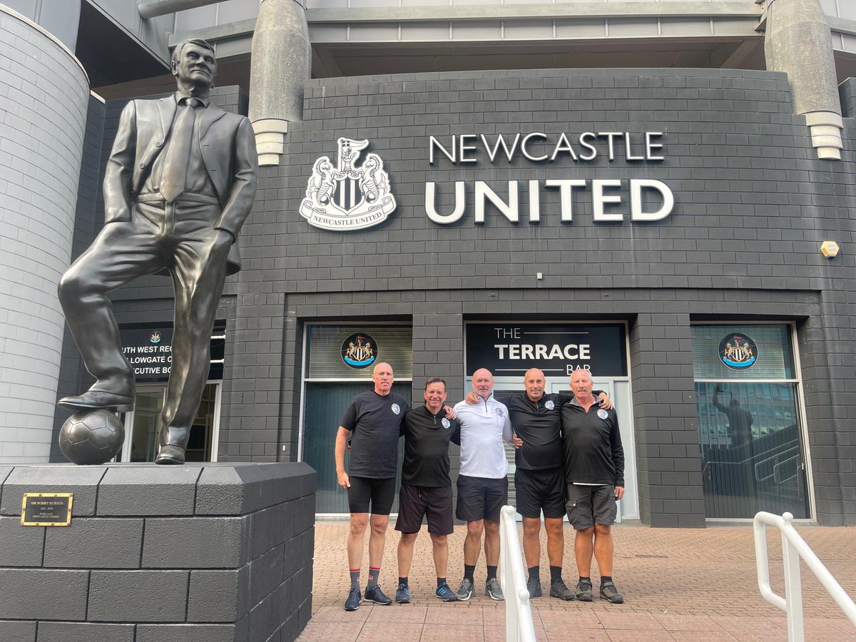 raising_rhys's tweet photo. #Day6 ✅ This is the furthest North the chaps will cycle, they visited @NUFC 🚴✅⚽️ which is so special,  Newcastle FC was one of Rhys’ teams. 🖤🤍

17 clubs ✅✅ 3 to go

You can still donate at: https://t.co/gunqDuhleD

Thanks to @kbtsltd for all their support 🖤🤍

#ride4rhys https://t.co/8jGqXOVrWh