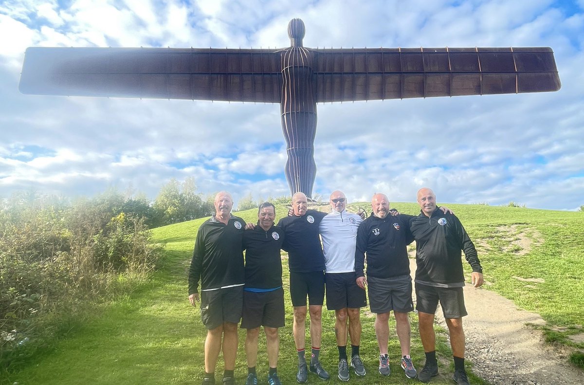 raising_rhys's tweet photo. #Day6 ✅ This is the furthest North the chaps will cycle, they visited @NUFC 🚴✅⚽️ which is so special,  Newcastle FC was one of Rhys’ teams. 🖤🤍

17 clubs ✅✅ 3 to go

You can still donate at: https://t.co/gunqDuhleD

Thanks to @kbtsltd for all their support 🖤🤍

#ride4rhys https://t.co/8jGqXOVrWh