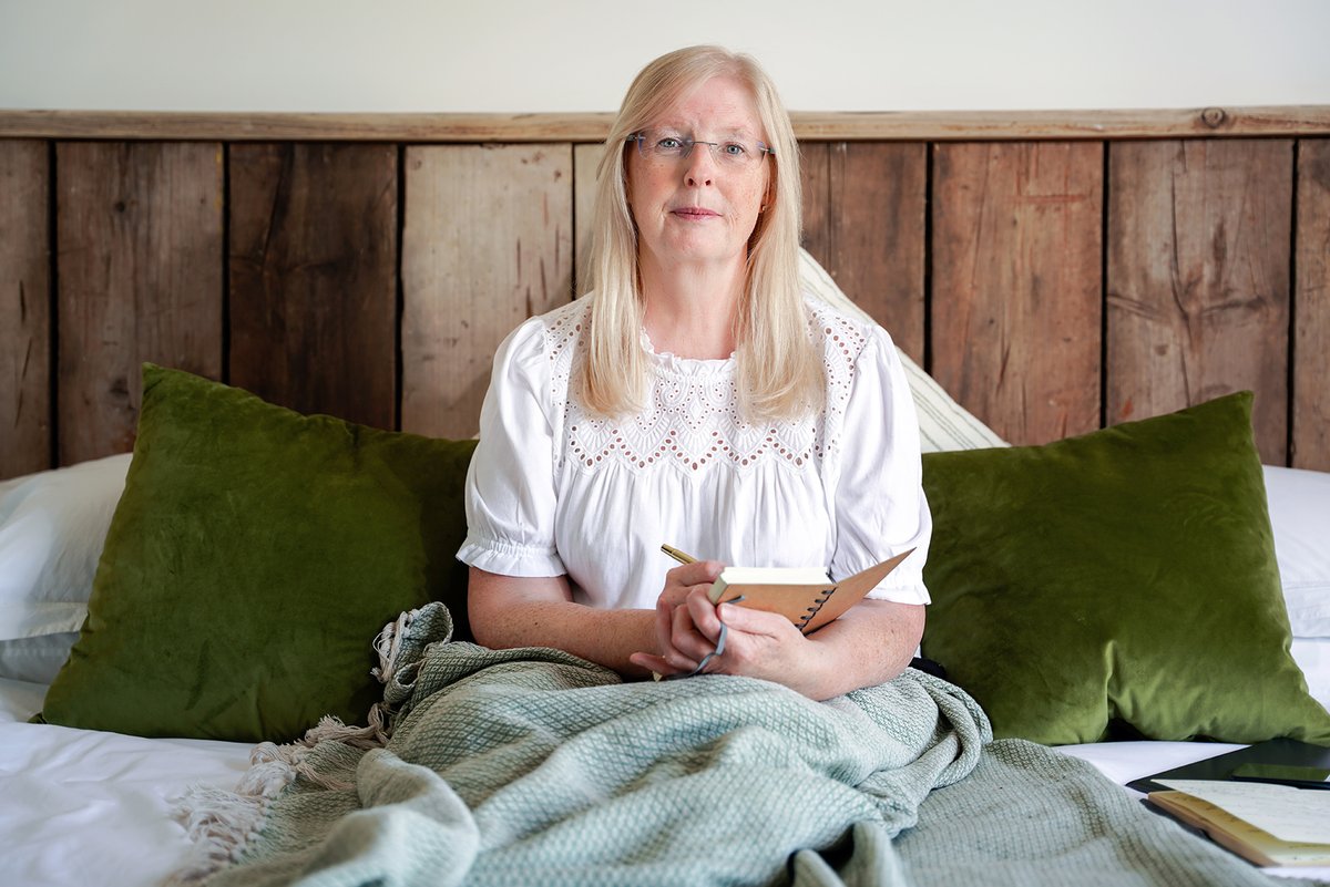 Who journals in bed?  I do!  I always have paper and pen beside my bed to capture those ideas that appear when I'm least expecting them.  This picture of me was captured by my husband and Assistant Paul.  Everybody needs a Paul. 😀🥰 #photographernorwich #personalbrandphotography