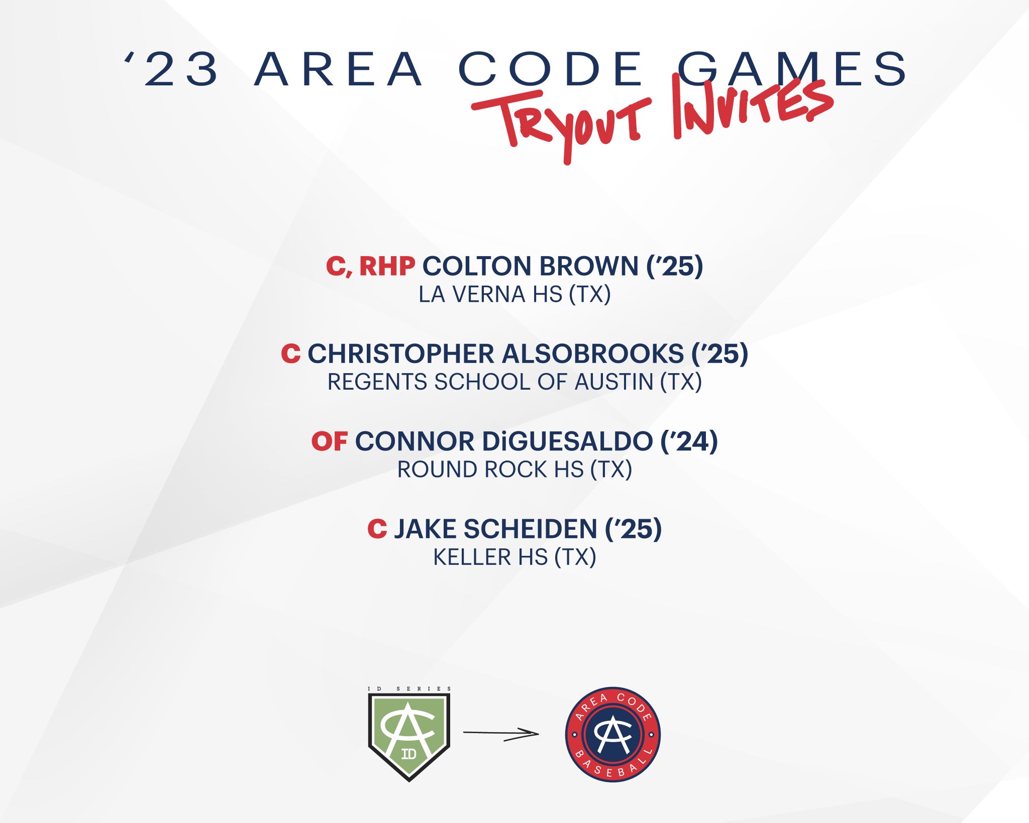 Area Code Baseball on Twitter "Congrats to these 4⃣ athletes from the