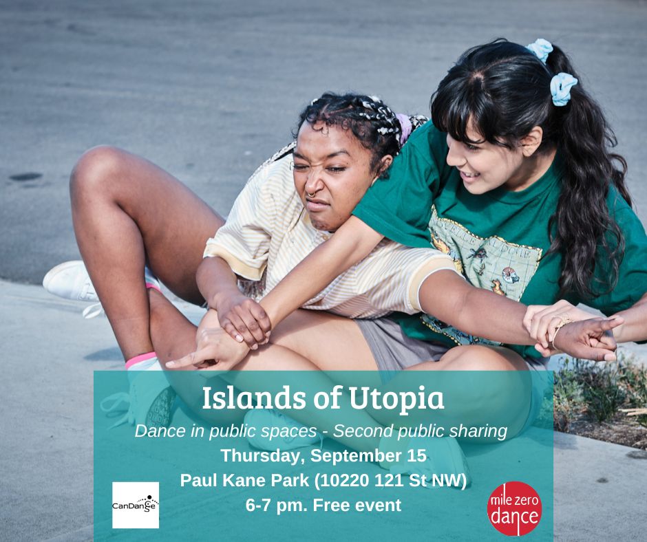 devi_vin's tweet image. Adventure 2/3

Come to Paul Kane Park today and enjoy some cool tunes and dance!

Islands of Utopia exists thanks to the support of @CanDanceNetwork  &amp;amp; @milezerodance  through the Creative Exchange Program 2022