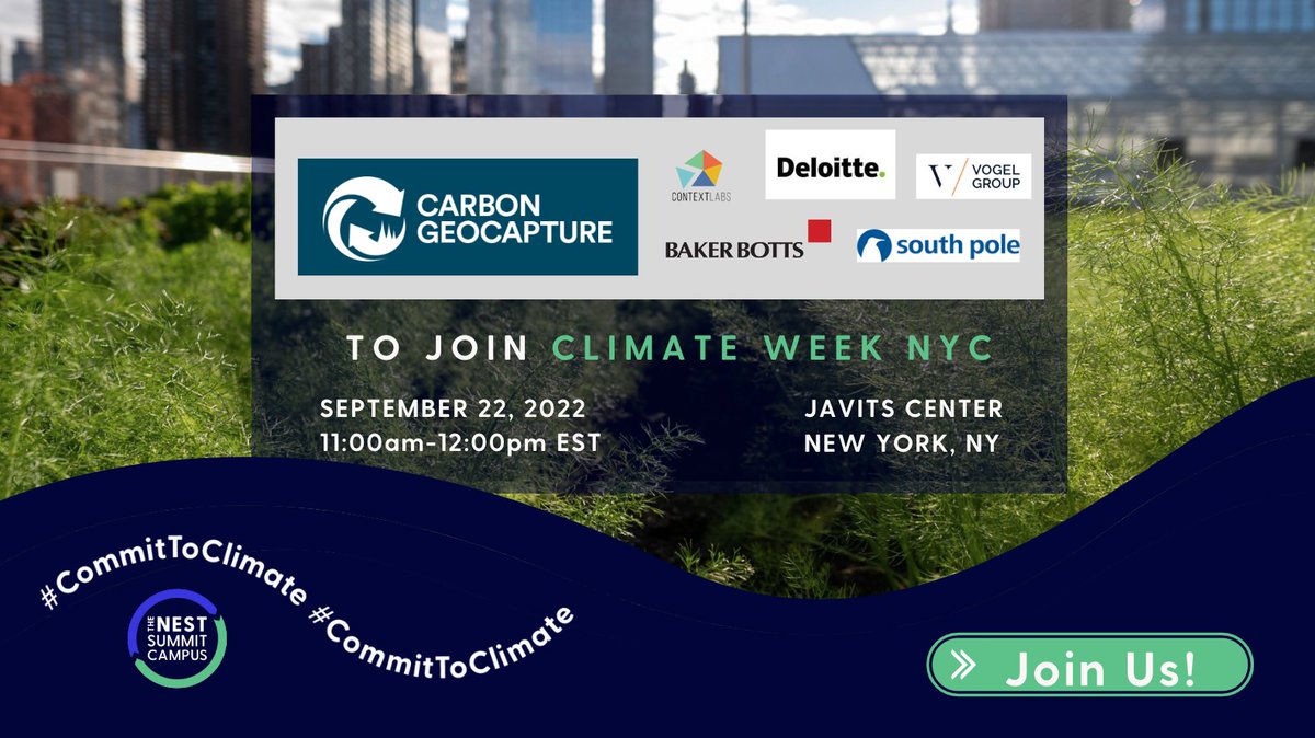 southpoleglobal's tweet photo. South Pole is pleased to sponsor a one-of-its-kind conversation with Carbon GeoCapture during @ClimateGroup's #ClimateWeekNYC.
Join us at 11:00am on September 22 at The Nest Summit Campus.
Learn more and register: https://t.co/HN4WoEkdSY
#CommitToClimate #CCS #CarbonCapture https://t.co/DSUM3XYQbE