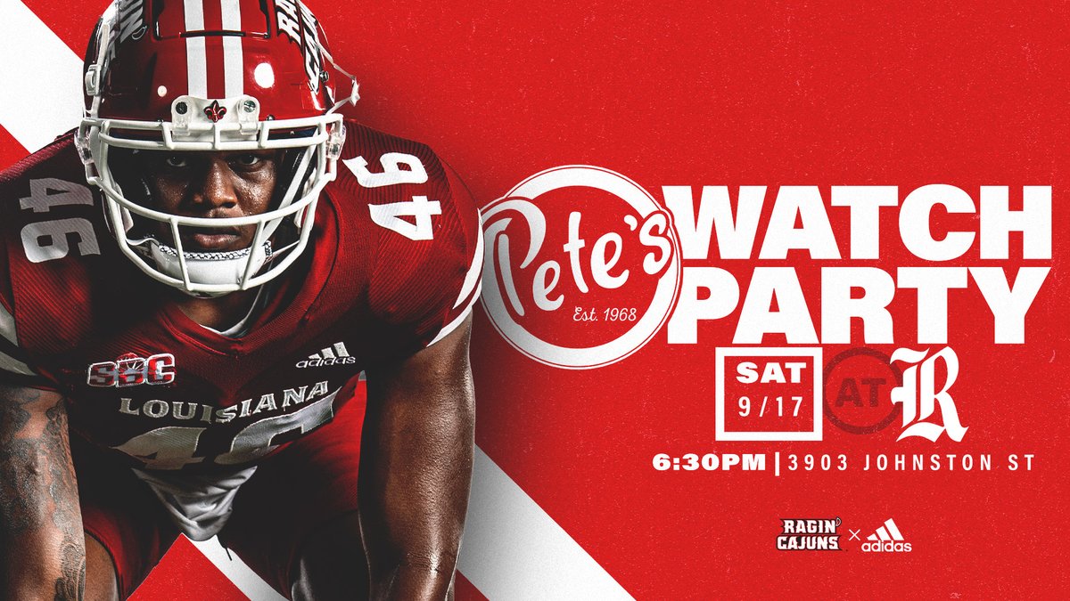 Not traveling to Houston this weekend?

🏈 Head to <a href="/peteslafayette/">Pete's Lafayette</a> for the Official Watch Party! 

🗓 Saturday, Sept. 17
📍 Pete's on Johnston
⏰ 6:30 p.m. 

#cULture | #GeauxCajuns