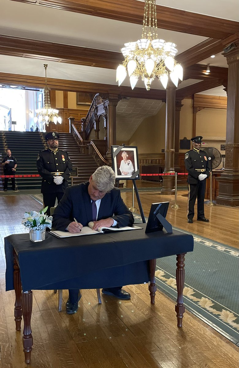 If you’re in Toronto, there is a book of condolences for Her Majesty in the lobby at Queen’s Park. The public is welcome to sign and pay tribute to Queen Elizabeth II and send condolences to the Royal Family. You can also call your MPs office to see if they have a book to sign.