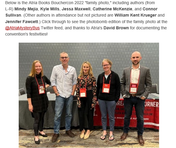 Our coverage of and successes at #Bouchercon2022 last week has made 'The Page', @simonschuster's weekly internal newsletter!