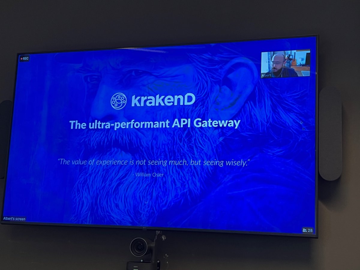 Awesome session with @krakend_io exploring API gateway features, practices and the open source model. #API #opensource