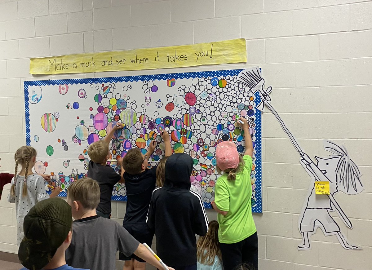 HCentennialPS's tweet photo. Dot Day at Huntley. A day to connect and collaborate, and also to celebrate self-expression in all grades. @OCDSB #DotDay https://t.co/bbLo0emB4J