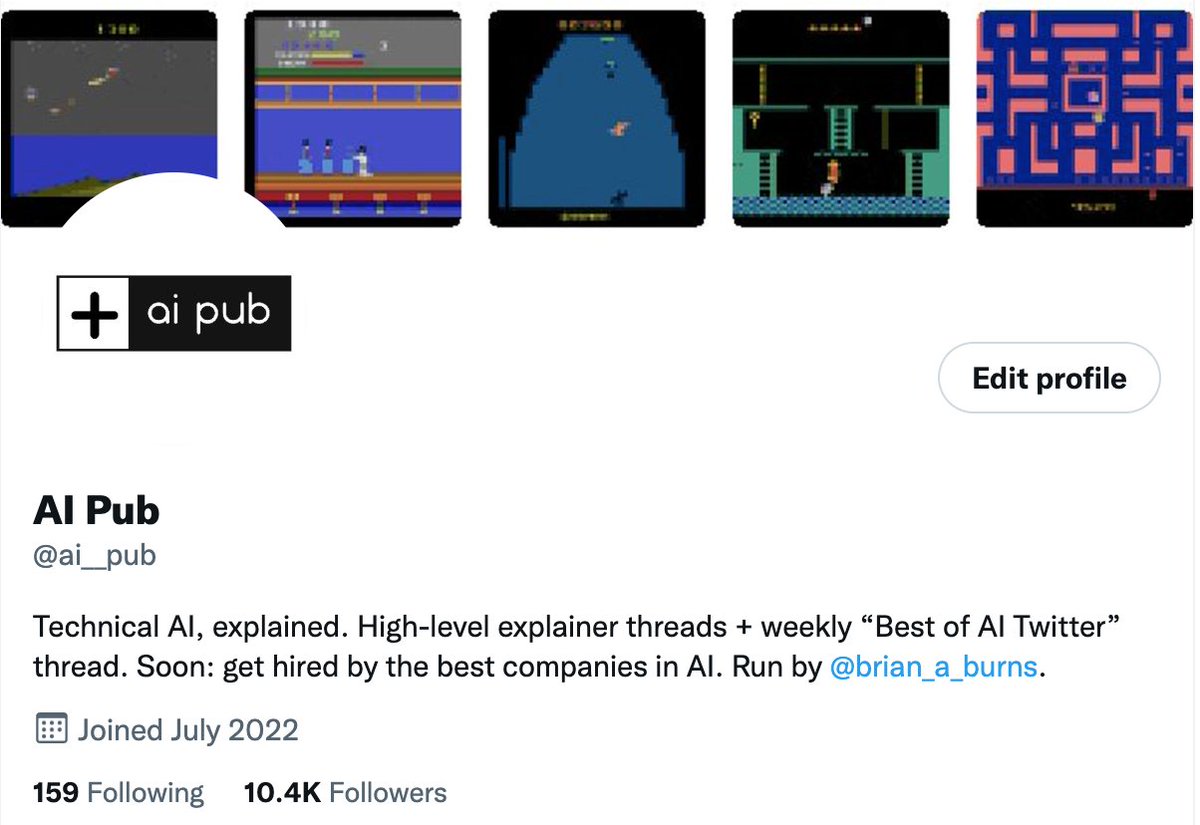 brian_a_burns's tweet image. Over the last month I grew @ai__pub from 0 to 10.4k followers on Twitter.

Huge surprise for me - but I was also very deliberate &amp;amp; principled about growing the account.

Some friends have asked, so: my opinionated thoughts on how  Twitter works and how to grow an account.

1/22