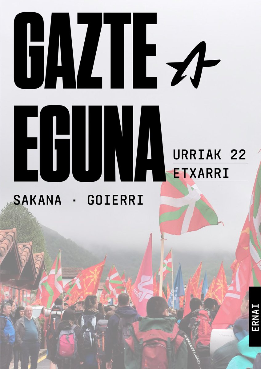 💥ADI ADI ADI!💥
“Badator Gazte Eguna.”

Burubelarri aritu ostean hainbat ekintza antolatu ditugu. 
Zein diren jakin nahi? 
Laister berri gehiago. 
Beraz…ADI SAREETARA! 📲

📆Gorde ondo data, urriaren 22an, Etxarri sutzera goaz eta!💥💜

Goierriko eta Sakanako Ernai