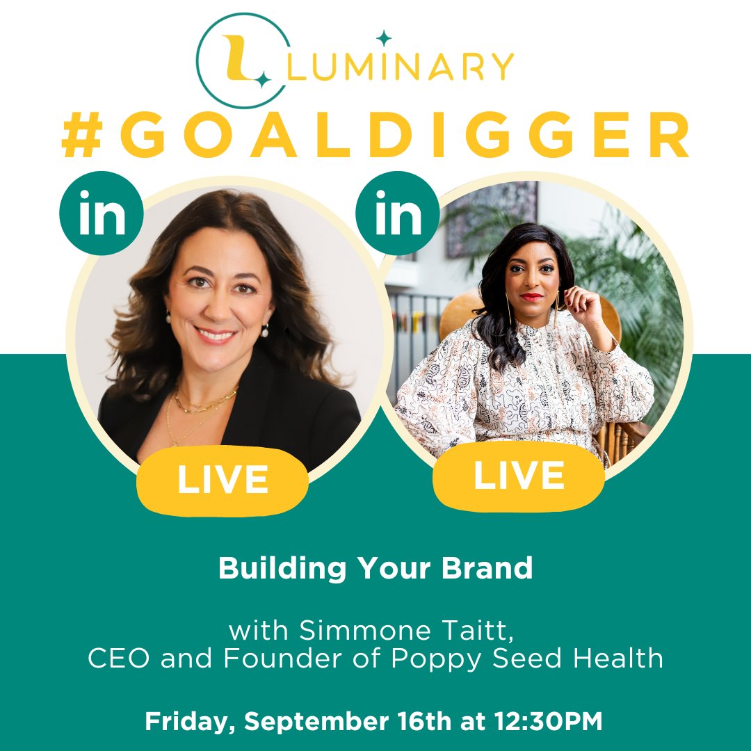 Join Poppy Seed Health CEO @simmonetaitt on GoalDigger with @CateLuzio Founder and CEO of @weareluminary_ to hear how leaders are navigating through uncertainty, redefining their business or brand, and finding/using their voice. Join us on LinkedIn: lnkd.in/ejWP8PB