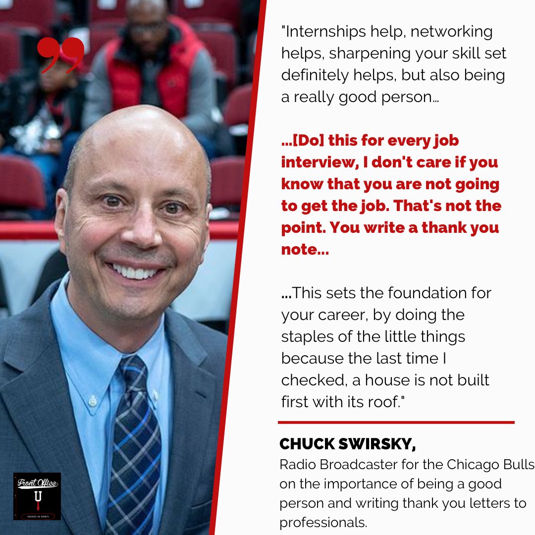 On tomorrow’s episode of Front Office U, our hosts Nathan and Ryan are joined by <a href="/chicagobulls/">Chicago Bulls</a> play-by play announcer <a href="/ctsbulls/">chuck swirsky</a>! 

🗓: 9/16
⏰: 10:00AM CT
📍: Link in Bio 📲