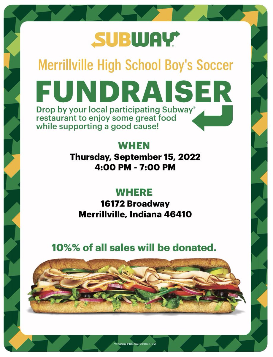 If you're thinking of eating Subway for dinner tonight, please think about helping out the MHS Boys' Varsity Soccer Team.