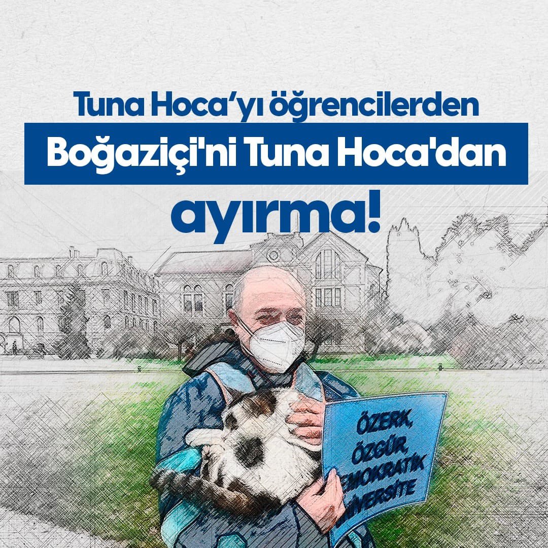 BUicinMezunlar's tweet photo. Bir hocayı hukuksuz bir şekilde üniversitesinden ve ögrencilerinden ayırmak bilim düşmanlığıdır, toplumun can damarını kesmek demektir.

#TunaTuğcuÜniversitedir https://t.co/avknUfixIB