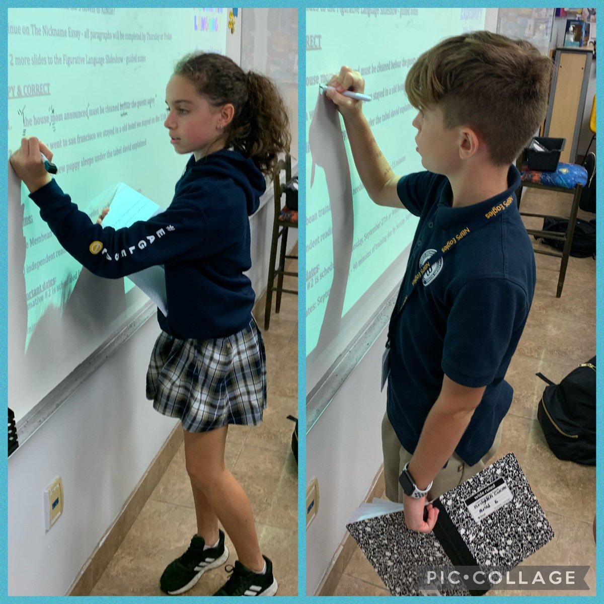 Jon_Fishman8's tweet photo. Today in 6th grade English, @NBPSEagles Victoria and Brayden take the lead. #nbpsEnglish #nb6thgrade https://t.co/uERaceeomL